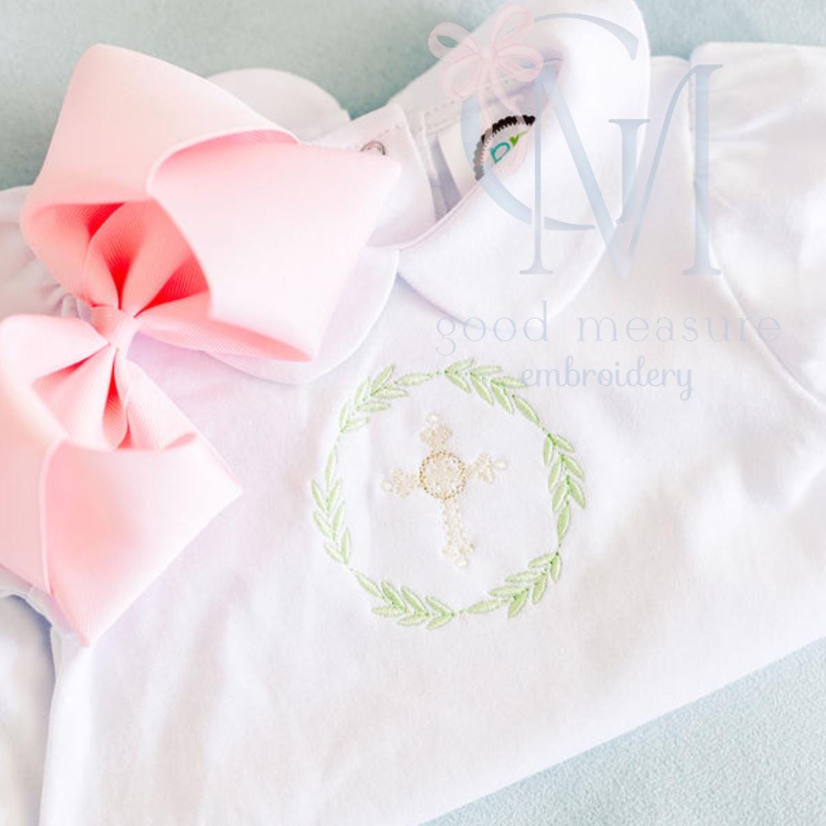 Cross and Palms Easter Embroidery Design