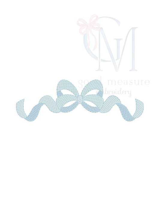 Sketch Two-Toned Bow Embroidery Design