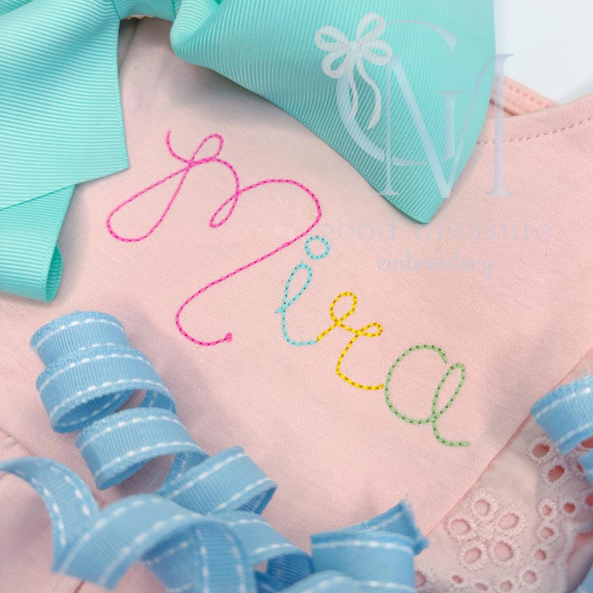 The Nora Font Embroidery Design