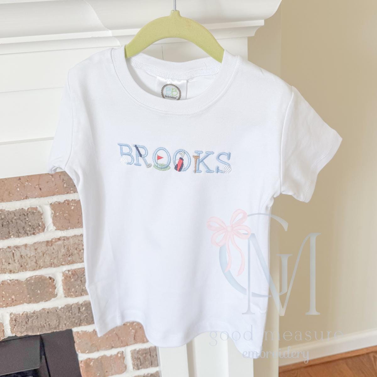 Tee Time Golf Print Font Embroidery Design