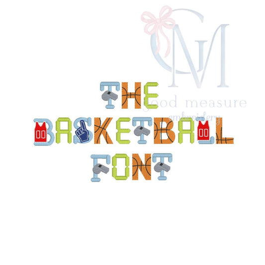 Basketball Font Embroidery Design