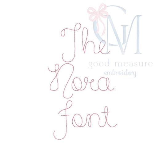 The Nora Font Embroidery Design