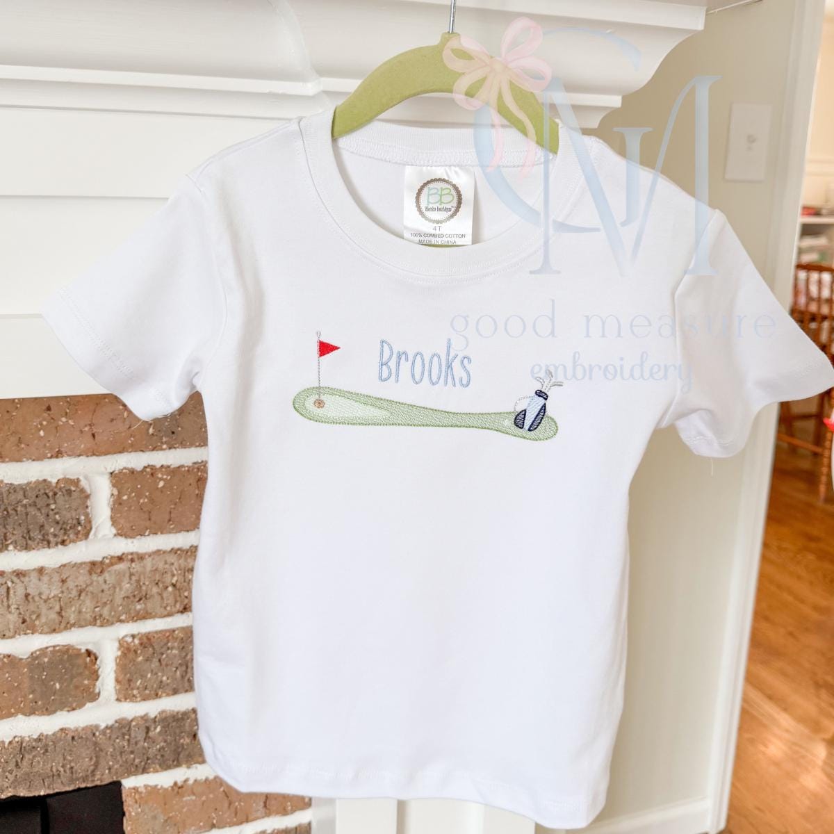 Golf Bag and Green Sketch Design Machine Embroidery Design