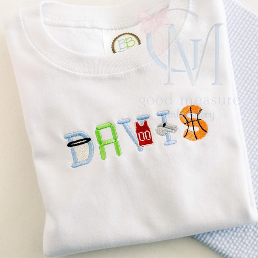 Basketball Font Embroidery Design