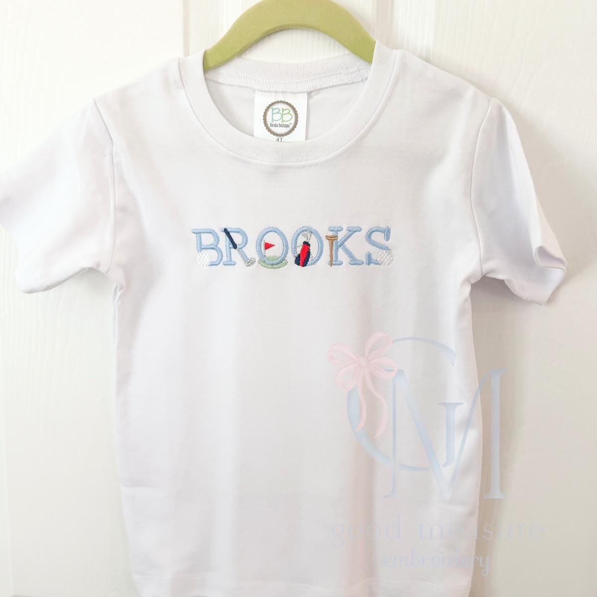 Tee Time Golf Print Font Embroidery Design