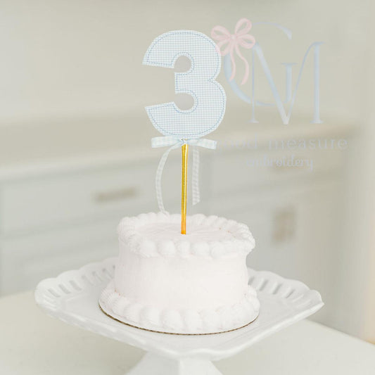 In the Hoop Bean Stitch Applique Numbers Birthday Cake Topper Embroidery Design