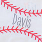 Baseball Stitches Satin Name Frame Embroidery Design