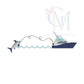 Catch of the Day Marlin Sport Fishing Boat Embroidery Design