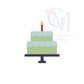 Scallop Two Tier Birthday Cake Fill Machine Embroidery Design