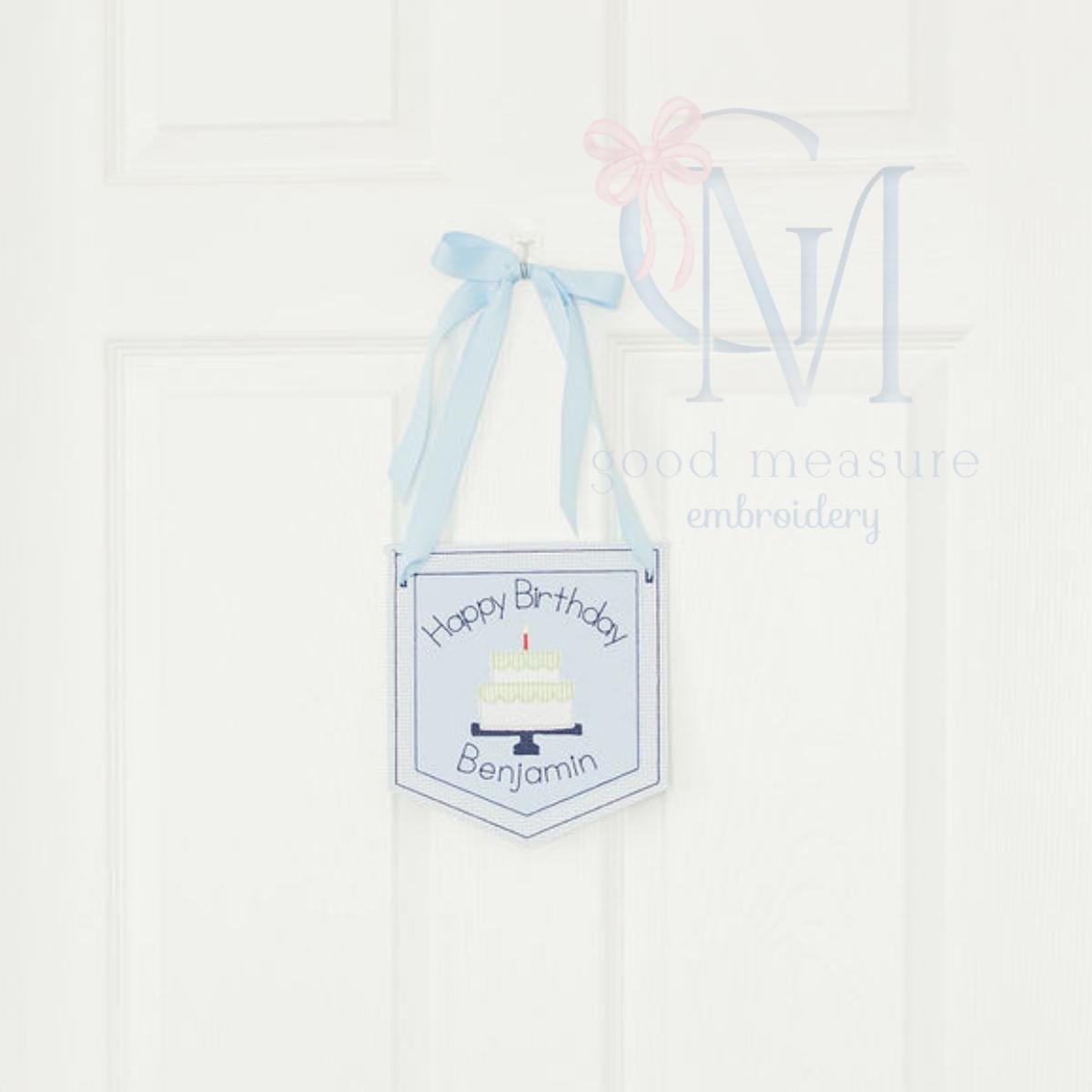 In the Hoop Birthday Applique Banner Embroidery Design
