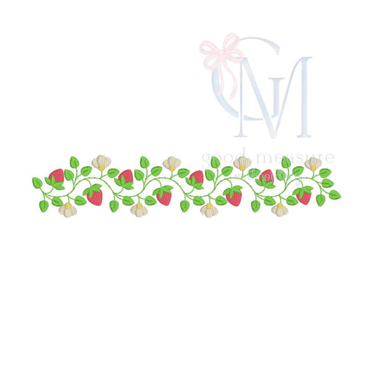 Strawberry Vine Name Frame Machine Embroidery Design