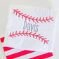 Baseball Stitches Satin Name Frame Embroidery Design