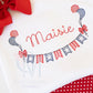 Patriotic Banner with Bows Embroidery Design
