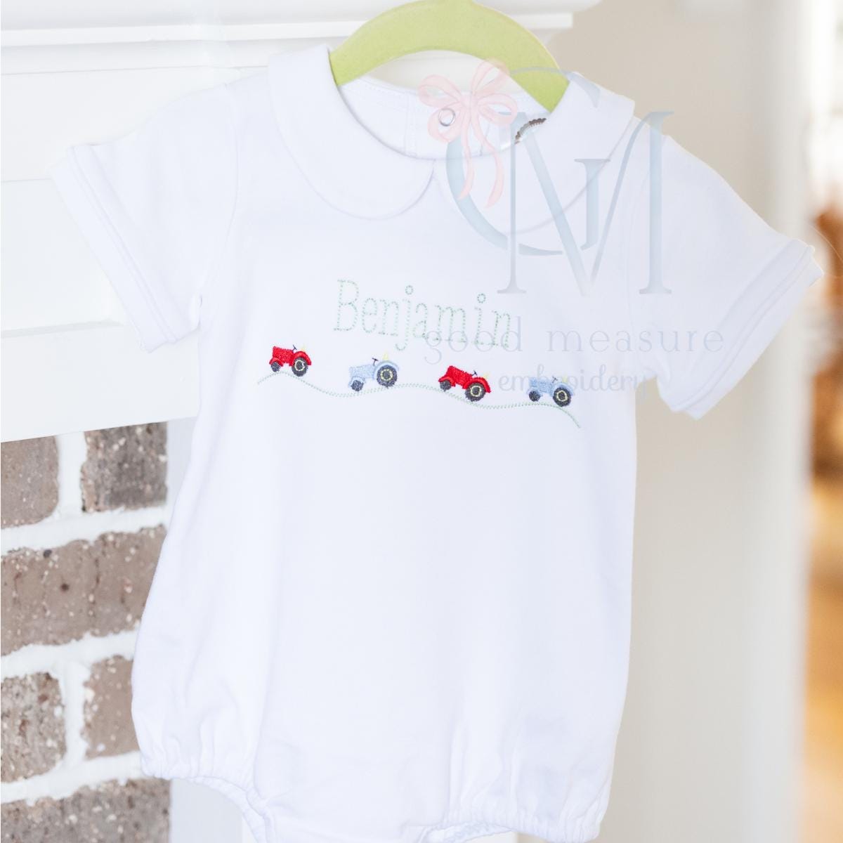 Tractors on Hills Embroidery Design