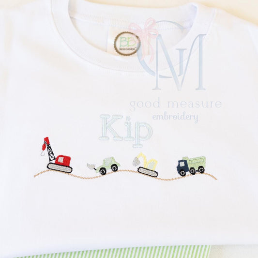 Construction Crew Rolling Along Embroidery Design