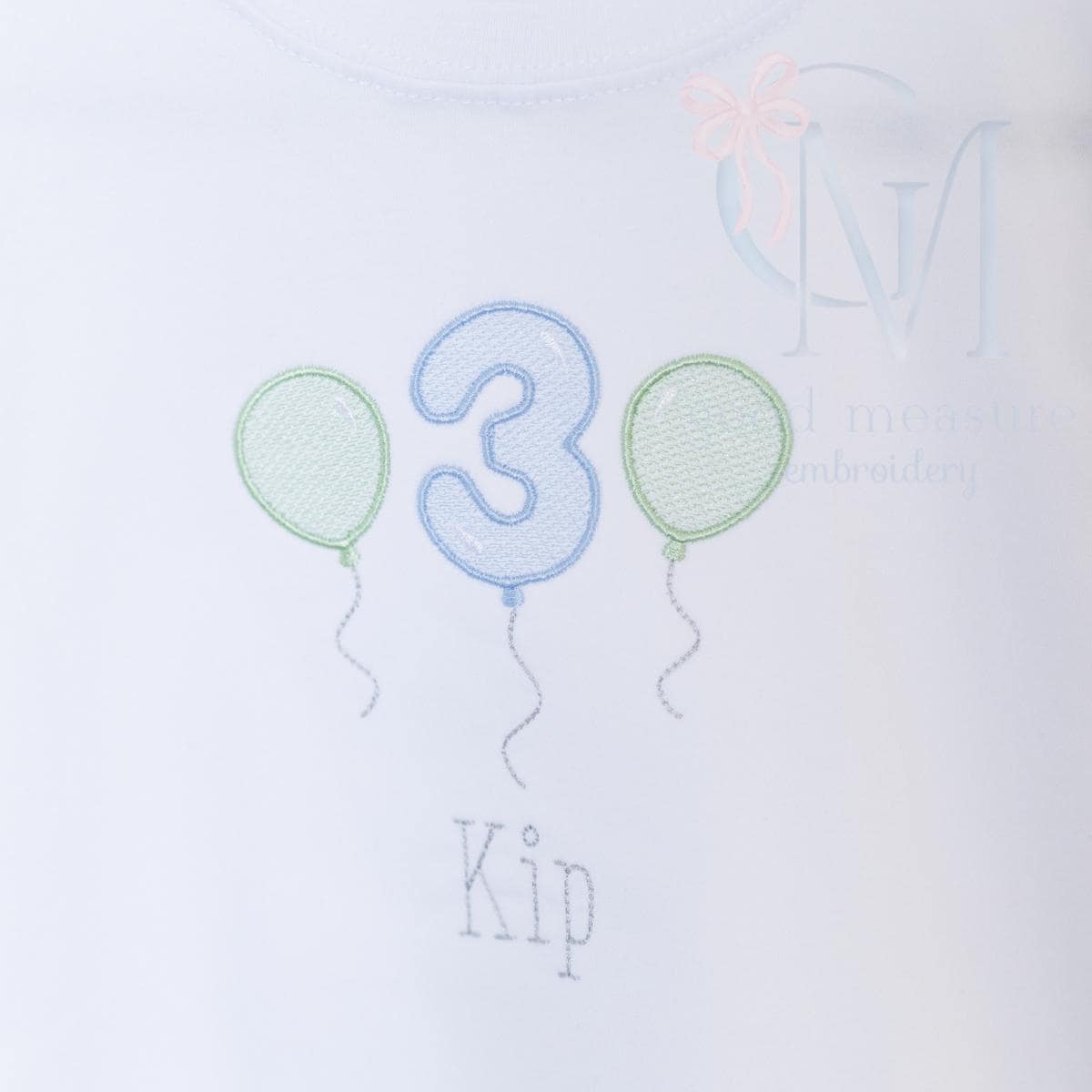 Sketch Satin Border Birthday Number Balloons Embroidery Design