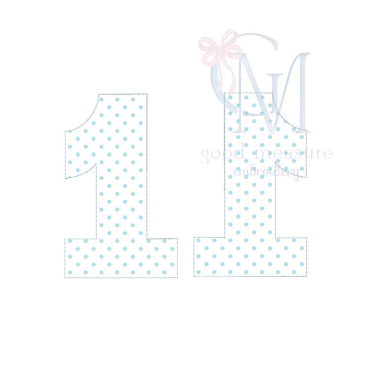 In the Hoop Bean Stitch Applique Numbers Birthday Cake Topper Embroidery Design