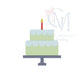 Scallop Two Tier Birthday Cake Sketch Machine Embroidery Design