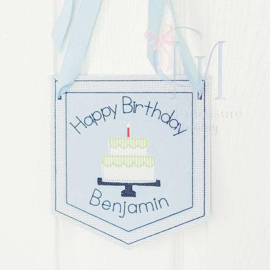 In the Hoop Birthday Applique Banner Embroidery Design