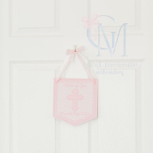 In the Hoop Cross Applique Banner Embroidery Design