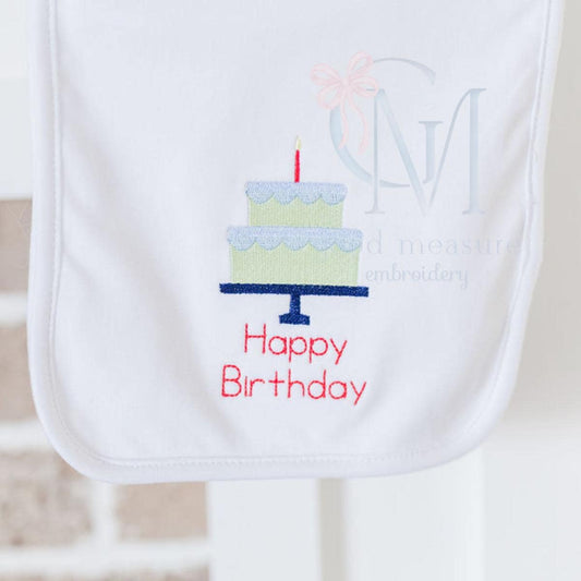 Scallop Two Tier Birthday Cake Fill Machine Embroidery Design