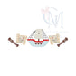 Pirate Ship and Treasure Map Sketch Embroidery Design