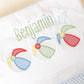 Beach Ball Trio Sketch with Satin Border Embroidery Design