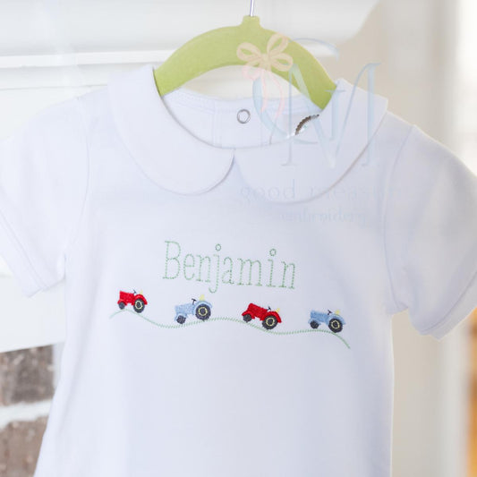 Tractors on Hills Embroidery Design
