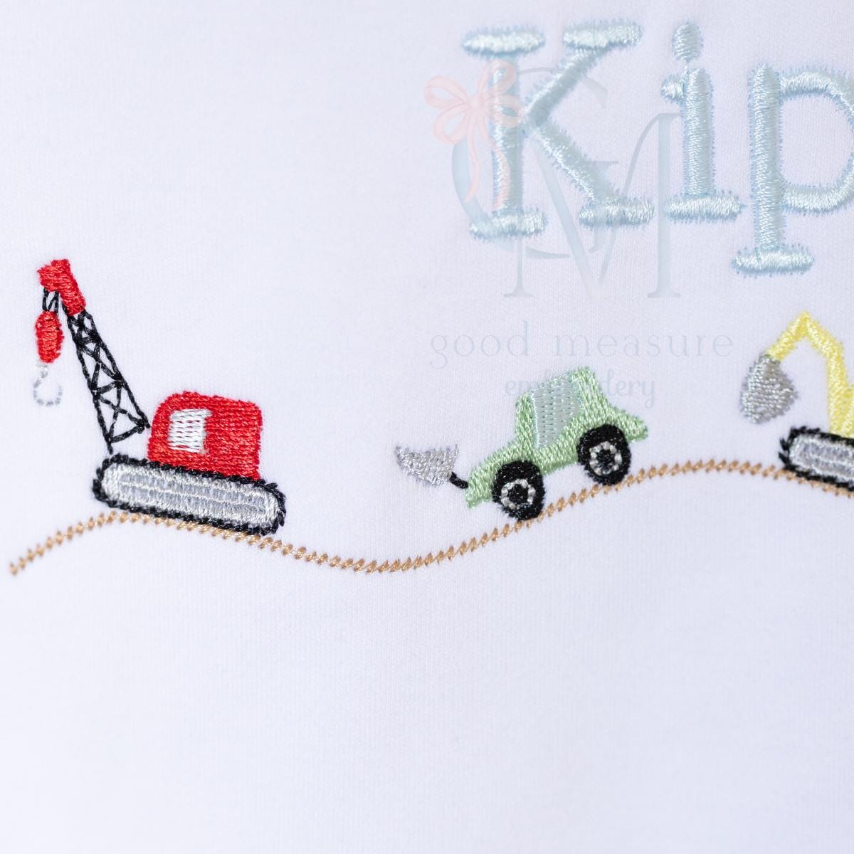 Construction Crew Rolling Along Embroidery Design