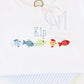 Fish Line Up Embroidery Design