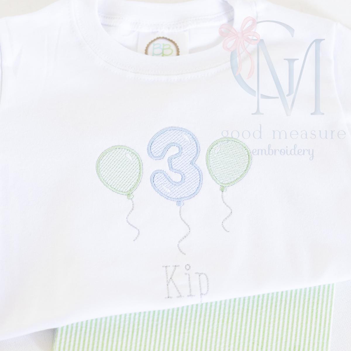 Sketch Satin Border Birthday Number Balloons Embroidery Design