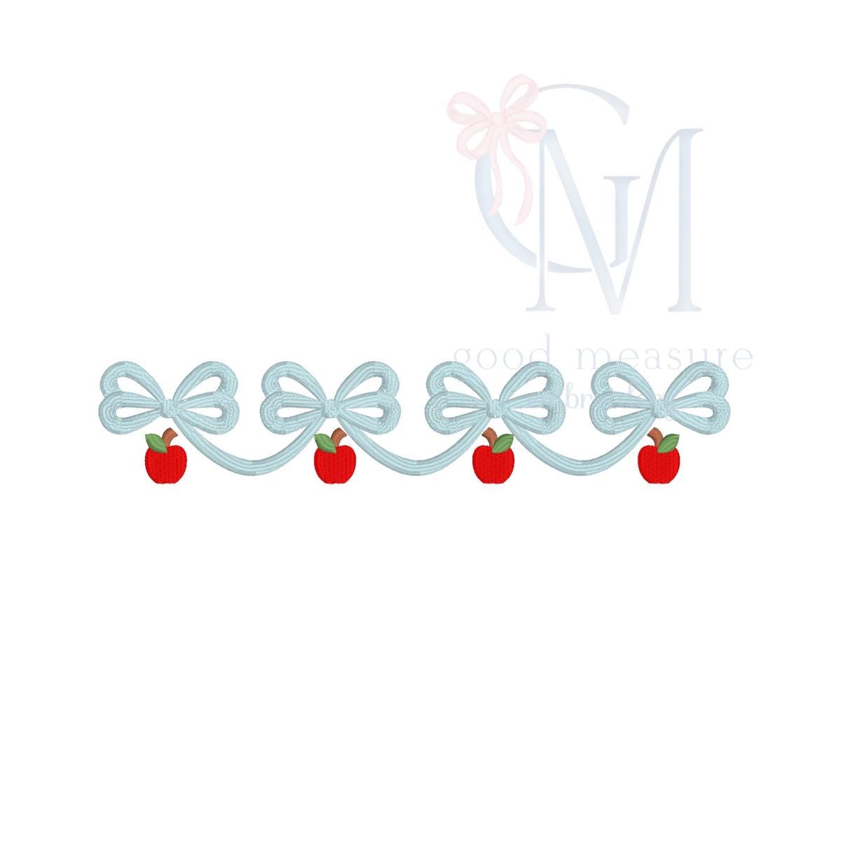 Bow Back To School Swag Name Frame Embroidery Design