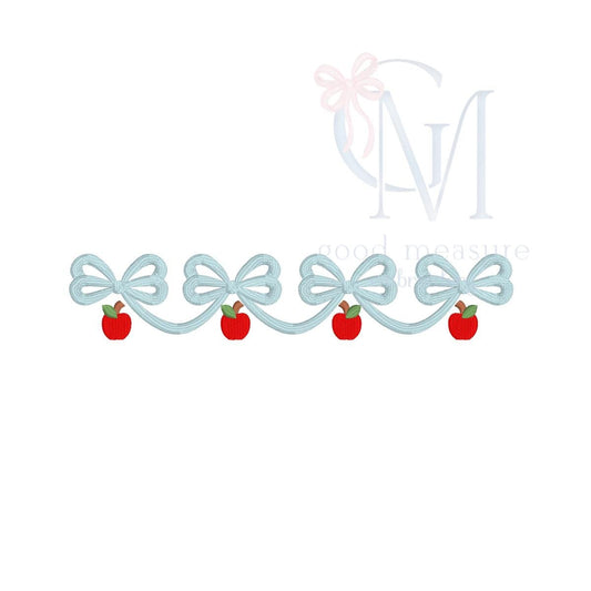 Bow Back To School Swag Name Frame Embroidery Design