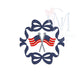 Bow Frame with Flags Patriotic Embroidery Design