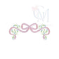 Fancy Floral Two Toned Bow Elegant Satin Embroidery Design