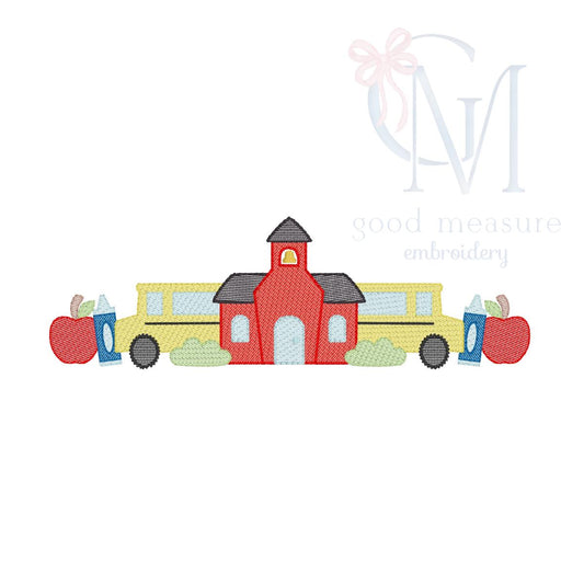 School House Back to School Embroidery Design