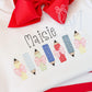 Colorful Pencils with Bows Embroidery Design