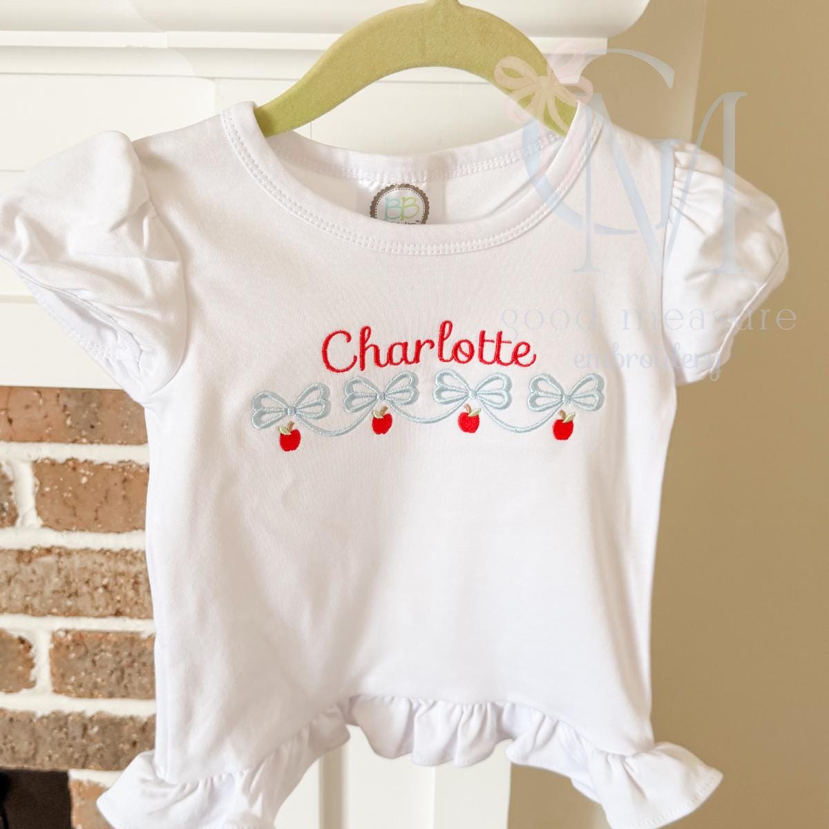 Bow Back To School Swag Name Frame Embroidery Design