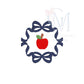 Bow Frame with Apple Back to School Embroidery Design