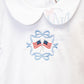 Bow Frame with Flags Patriotic Embroidery Design