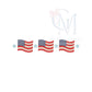 Cross Stitch Waving Flags Patriotic Embroidery Design