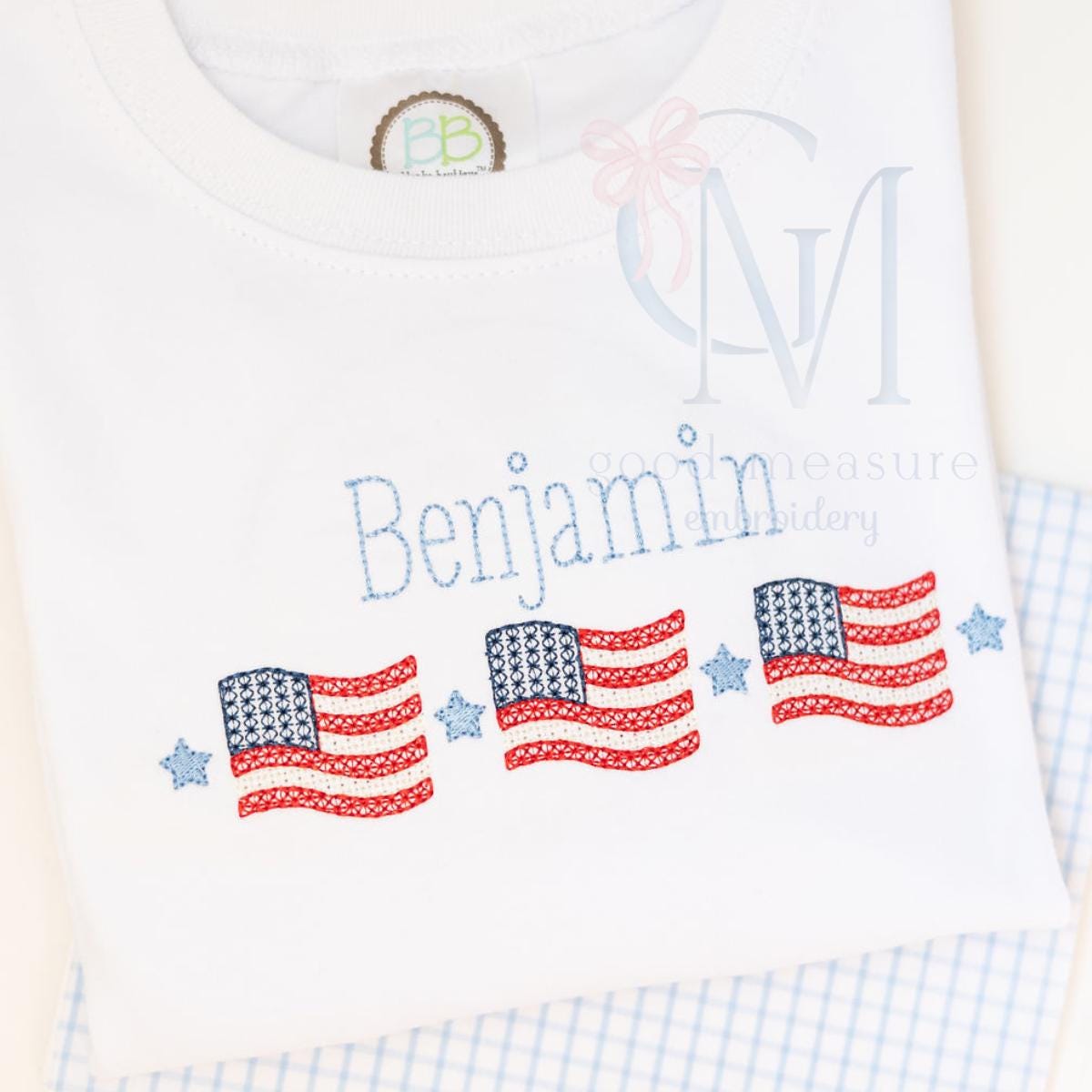 Cross Stitch Waving Flags Patriotic Embroidery Design