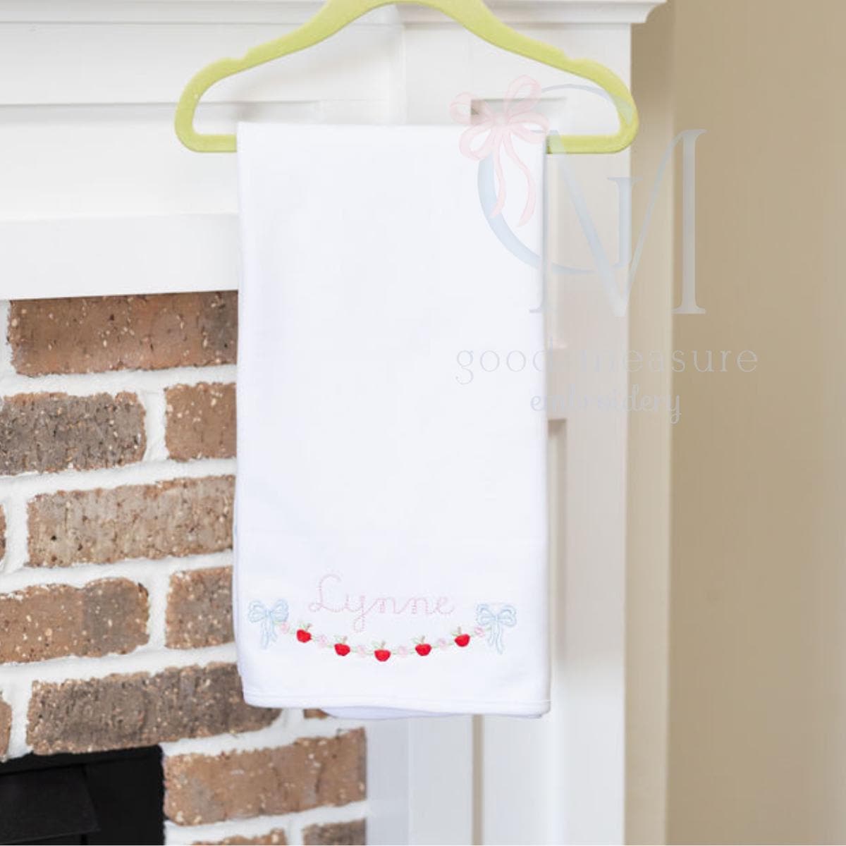 Floral Back To School Garland Name Frame Embroidery Design