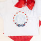 Floral Back To School Garland Monogram Frame with Bow Embroidery Design