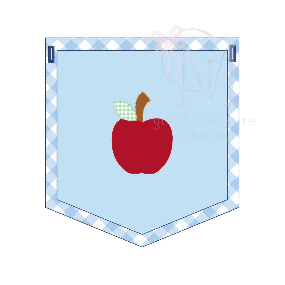 In the Hoop Apple Applique Banner Back to School Embroidery Design