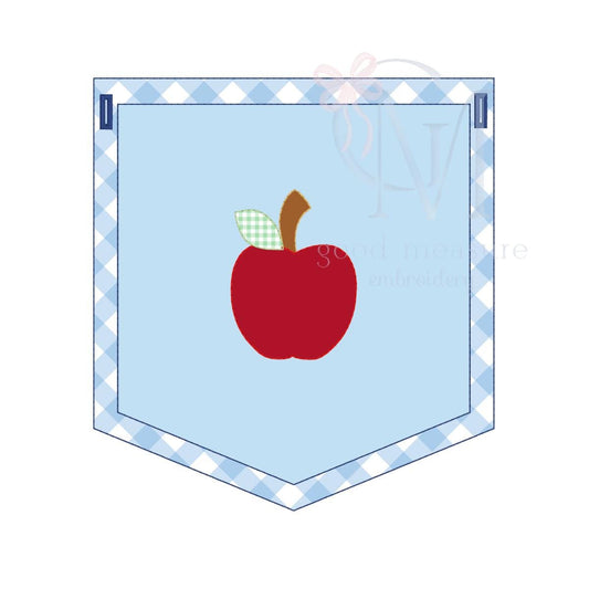 In the Hoop Apple Applique Banner Back to School Embroidery Design
