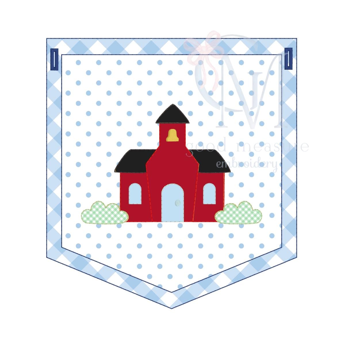 In the Hoop School House Banner Back to School Embroidery Design