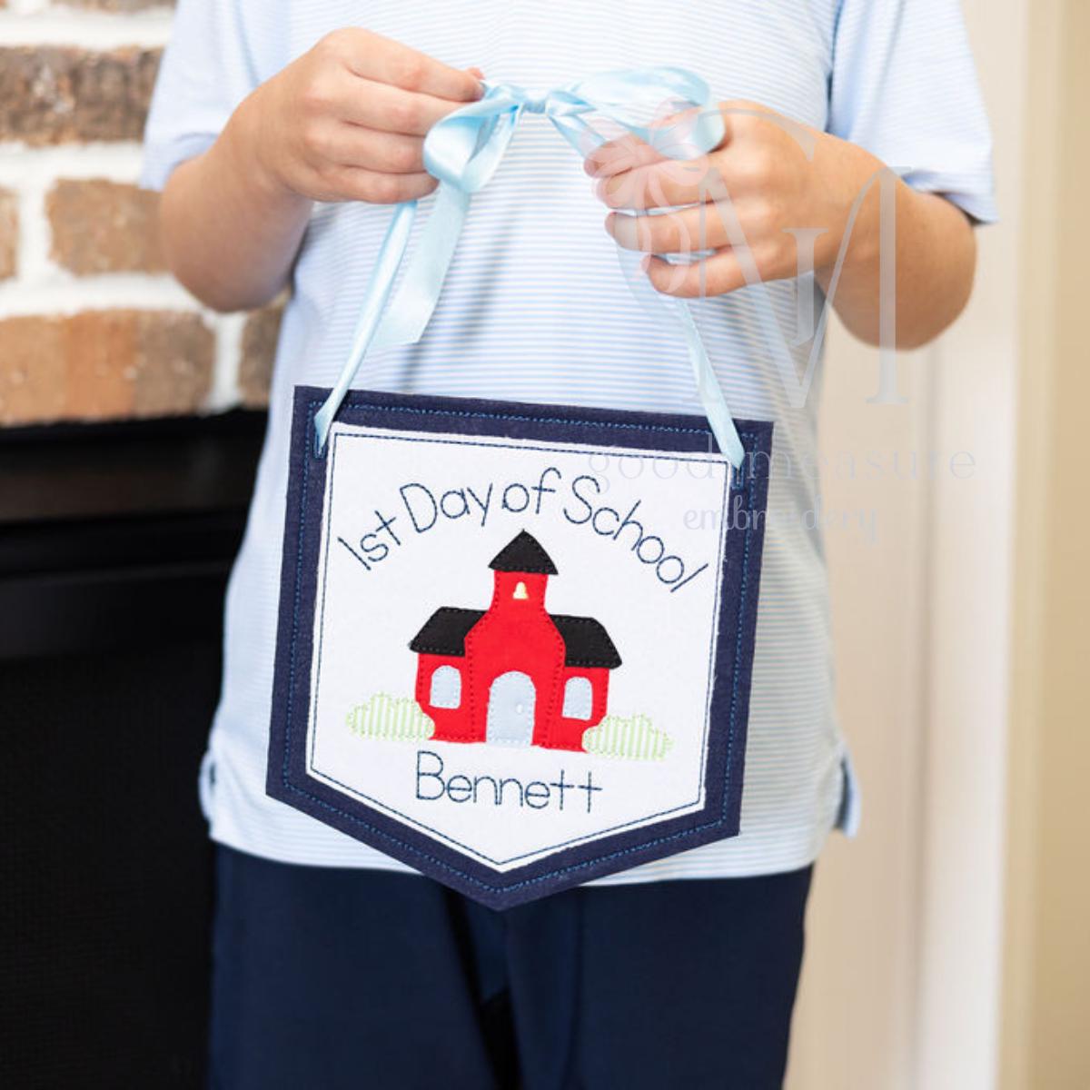 In the Hoop School House Banner Back to School Embroidery Design