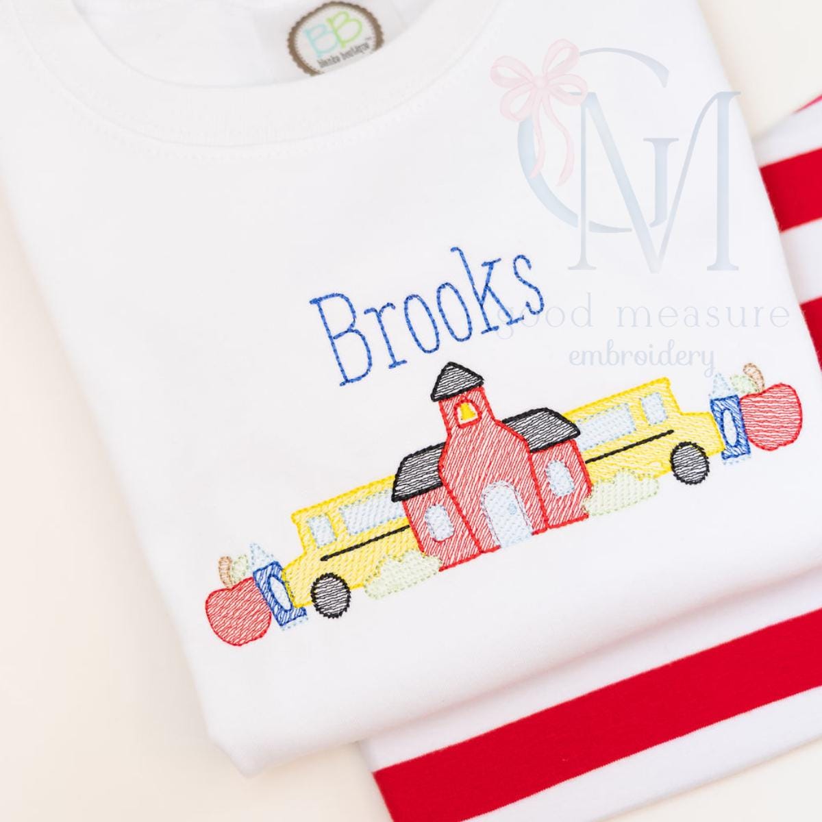 School House Back to School Embroidery Design