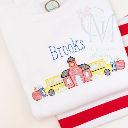 School House Back to School Embroidery Design